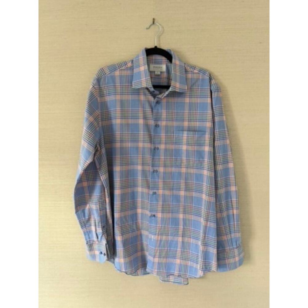 Hagen Carmel Classic Fit Dress Shirt (Blue/Orange Plaid) – Size XL